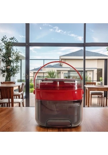 Fastbuy Manuel Buz Yapıcı 48 Bölmeli Kırmızı Plastik Tepsi, Büyük Kapasiteli, Dayanıklı, Yeni Model Kırmızı