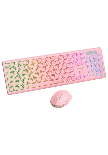Everest Km-319bt Pembe 2.4g+bt1+bt2 Çoklu Cihaz Bağlantılı Q Set