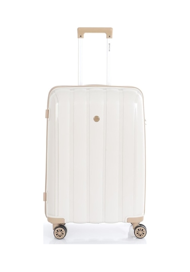 Polipropilen 4'lü Valiz Seti V305 Beyaz - Kahverengi
