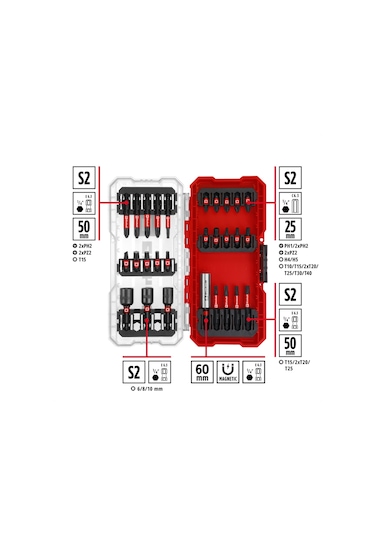 Einhell S-CASE 28 Parça Darbeye Dayanıklı Bits Uç Seti  - 49108703