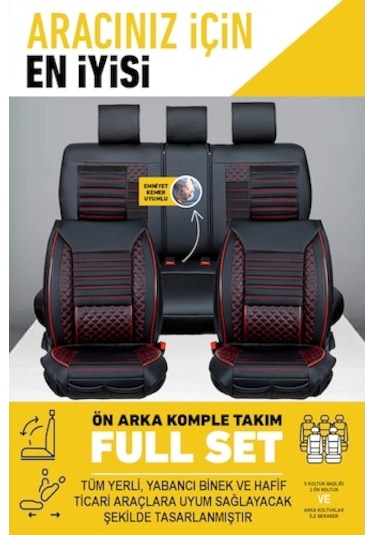 Lüx Deri 5'li Takım Set Oto Koltuk Kılıfı