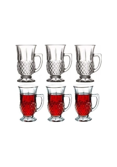 Paşabahçe 55671 Istanbul Kulplu Bardak 6'lı P55671 Çay Bardağı Beyaz