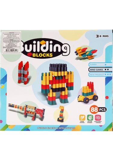 Şekilli Yapım Blokları Seti 88 Parça Eğitici Ve Eğlenceli Blok Oyunu
