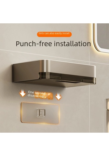 Yunboo Banyo Duvar Tipi Sabun Konteyneri, Delme Yok Kurulum, İki Katlı Sulama Özelliği, Ev Kullanıma Uygun, Detachable Temizlenebilir,伯爵 Siyah 1 Adet Diğer