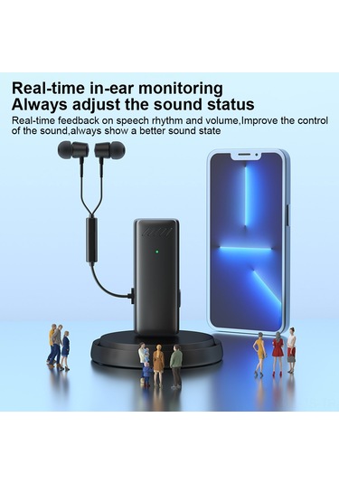 Jeemson S11 Kablosuz Kolluk Mikrofonu - Canlı Yayın, Dış Mekan Kaydı İçin Gürültü Engelleme Mikrofonu, Plug & Play, Type-c + Apple Adaptörü, İki Mikrofonlu, Dahili Batarya