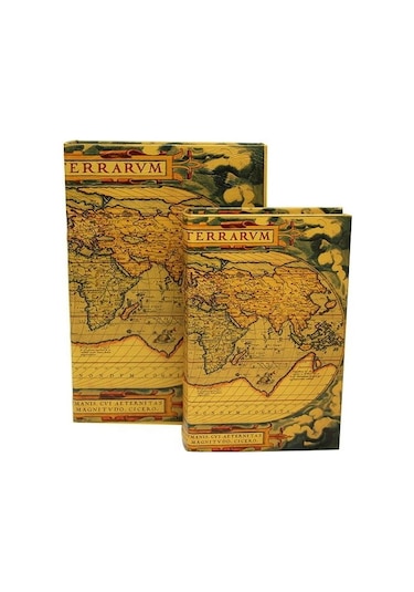 Himarry Kutu Kitap Harita 2'li Set Dekoratif Knm-c0141