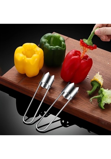 Hightower Paslanmaz Çelik Meyve Sebze Çekirdek Çıkarıcı - Hızlı Temizleme Mutfak Aleti Gümüş