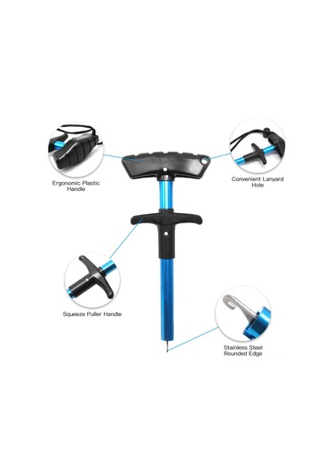 Lemestar Alüminyum Malzeme Balık İğnesi Çıkarıcı, Ergonomik Plastik Kollu, Keskin Dişlerden Koruma, Hafif Ve Kompakt, Gümüş Renk