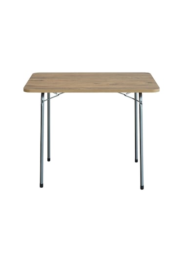 Bofigo 60X80 Çam Desenli Katlanır Masa Kamp Masası Bahçe Masası Kahverengi