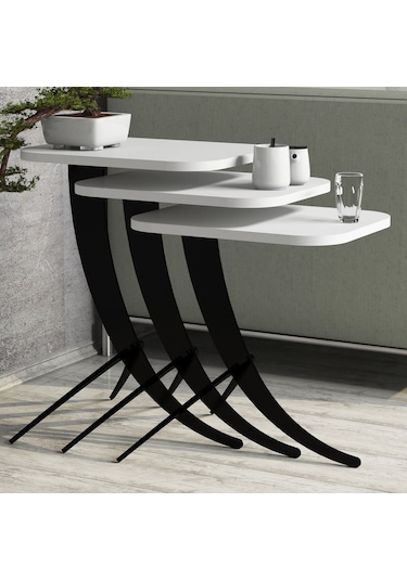 Variant Pion Metal Ayaklı 3Lü Zigon Sehpa (322107055)