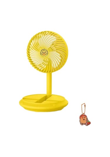 Cacaoelektrikli Fan Teleskopik Katlanır Küçük Fan Usb Şarj Taşınabilir Mini Masaüstü Ev 8511 Sarı