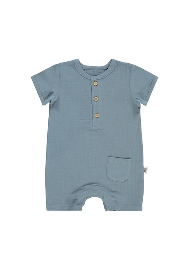Civil Baby Müslin 6-18 Ay Tulum - Mavi Soft İndigo