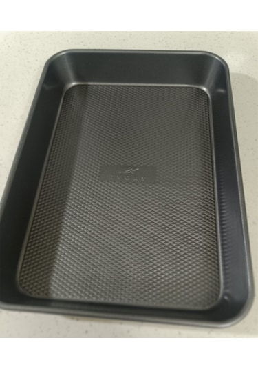 Derin Teflon Fırın Tepsisi 37x27 Cm Açık Gri