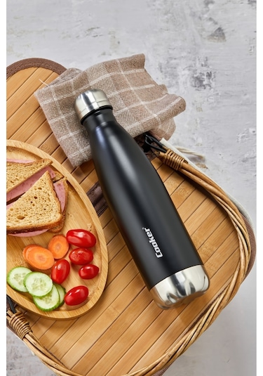 Cooker Hydrokeep 500 Ml Paslanmaz Çelik Şişe Termos Ckr2071 Siyah