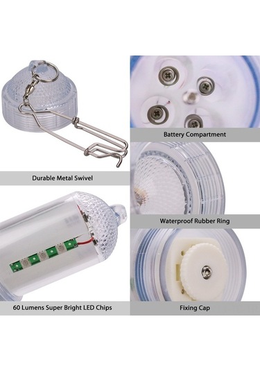 Novahub Gece Balıkçılığı İçin 12v 12 Led'li Su Geçirmez Balık Işığı