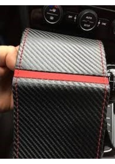 Çarşıhan Karbon Alcantra Kırmızı Dikişli Direksiyon Kılıfı