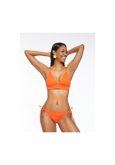 Koton Bikini Üstü Bralet Çapraz Askılı Kaplı Turuncu 3sak10047bm 3SAK10047BM200 Turuncu