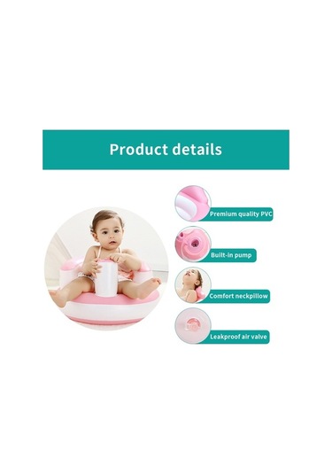 Pazly Şişme Bebek Koltuğu - Taşınabilir Beslenme, Banyo, Oyun Sandalyesi Mavi