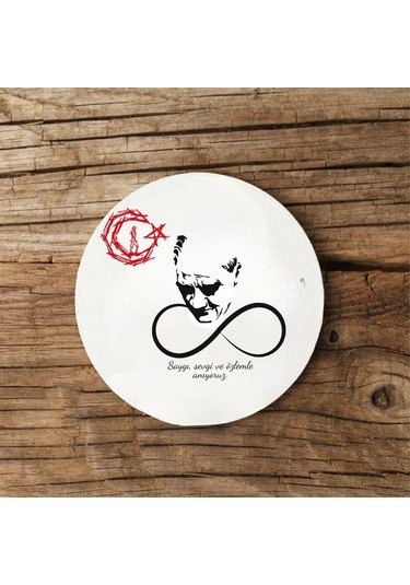 Atatürk Tasarımlı Mdf İkili Bardak Altlığı