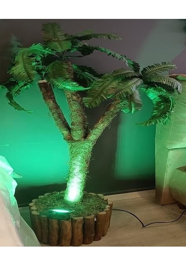 Lambader 90360 Model Işıklı Abajur Kasalı Doğal Malzeme El Yapım