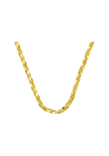 Ezme Zincirli Örgülü 14 Ayar Zincir Kolye 50 Cm.