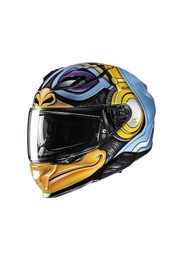 Hjc F71 Monkey Dj Mc23 Kapalı Kask Mavi - Turuncu