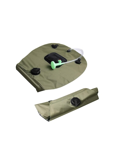 Gajeena 20l Dışarıda Kullanıma Uygun Güneşle Isıtılan Şişme Duş Çantası, Sıcaklık Gösterici İle Taşınabilir Kamp Duş Çantası Mavi Mavi