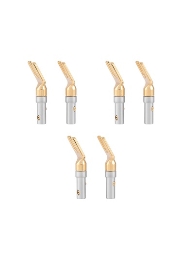 Lemestar 6 Adet Altın Kaplı Bakır Hoparlör Banana Plug - Kolay Kurulum, Çift Vida Kilidi, 4mm Kablolara Uygun