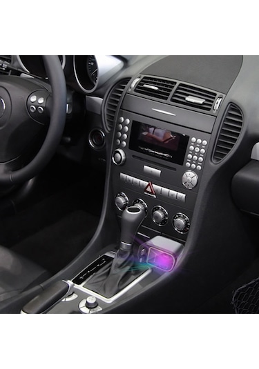 C3 4'ü 1 Arada Usb A + Usb C Araç Şarj Cihazı, Geri Çekilebilir Tip C + İp Kablosu Starry Sky Çakmak Adaptörü