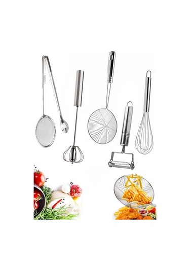 Yağ Maşası Sügeç Çelik Yumurta Çırpıcısı Kevgir Kepçe Tel Çırpıc Metal