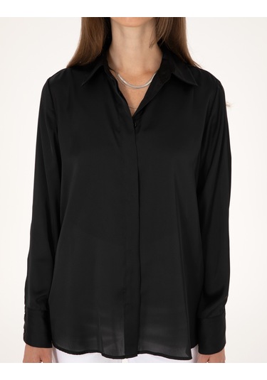 Pierre Cardin Kadın Siyah Gömlek Desenli 50313588-vr046 Siyah