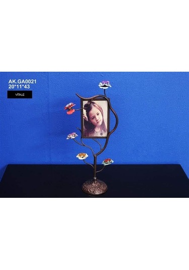 Vitale Metal Çiçekli Fotoğrafğraf Çerçevesi Siyah 20 Cm Ak.Ga0021