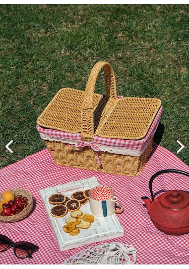 Sepetçibaba Adelya - Piknik Sepeti Plastik Hasır Görüümlü - Frs20