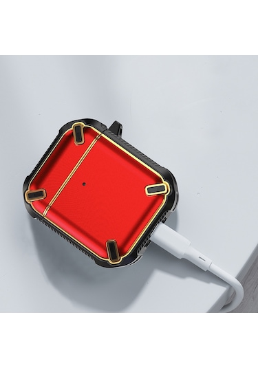 Kablosuz Kulaklık Darbeye Dayanıklı King Kong Ares Tpu Airpods Uyumlu 1/2 İçin Koruyucu Kılıf Altın