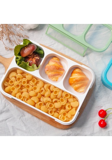 Maiyame 1l Pembe 4 Bölmeli Lehimli Plastik Yemek Kutusu - Ev Kullanıma Uygun, Kolay Taşınabilir, Gündelik Kullanım İçin Pratik Öğle Yemeği Kutusu Pembe