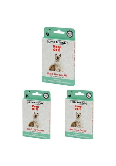 Little Friends Keep Off Kediler için Bit Pire Kene Ense Damlası 5 x 1 ML 3'lü