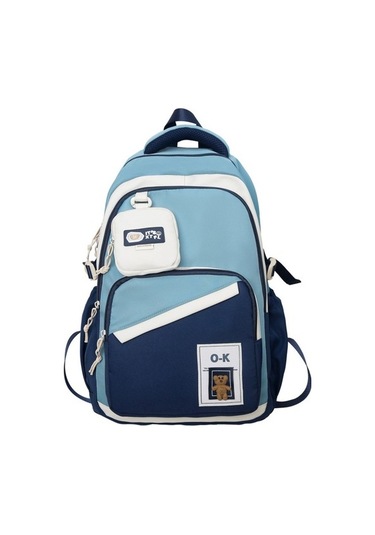 Ortaokul Lise Öğrencileri Için Büyük Kapasiteli Hafif Sırt Çantası Ppw7ks Mavi