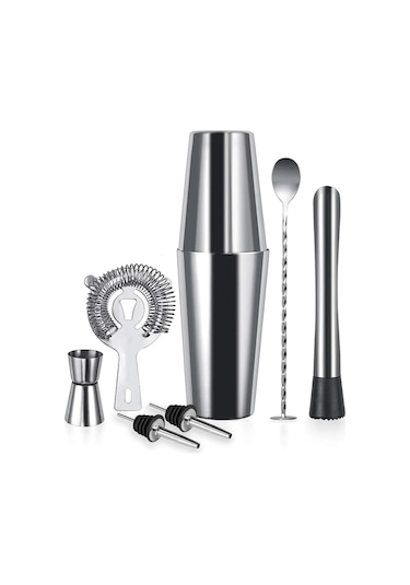 7 Parça Avantajlı Kokteyl Set Boston Shaker 750 ML