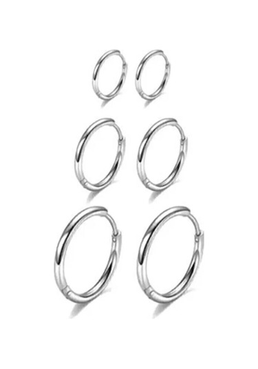 Kadın Kararmaz 316 L Çelik 6'lı Halka Set Küpe