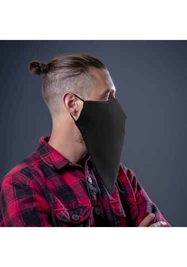 Yifomall Çift Katmanlı Sakal Koruyucu Maske, Ayarlanabilir Kulak Askılı, Burun Teli, Siyah Renk, Polyester Malzeme