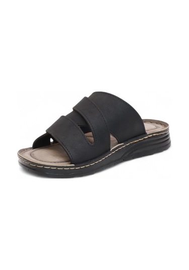 2159 Tam Anatomik Tabanlı Günlük,umre Ve Hac İçin Uyumlu Erkek Terlik Siyah