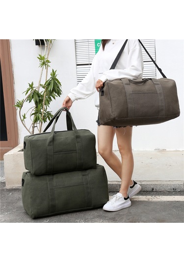 Seyahat Spor Çantası Büyük Kapasiteli Kanvas Seyahat Large Siyah Siyah