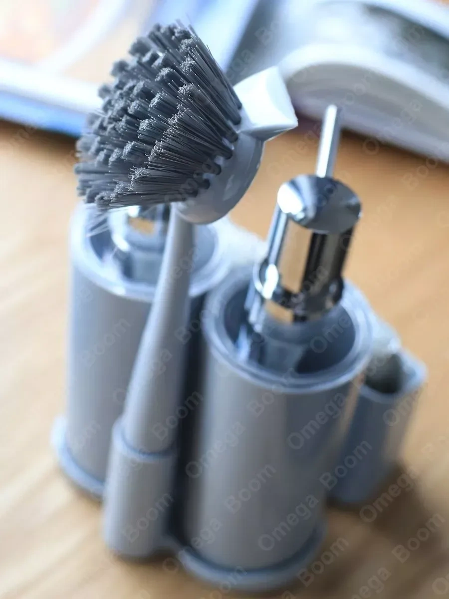 Pıta Mutfak İçin Sabun Ve Deterjan Dispanseri Seti, Süngerli 389464532 Gri