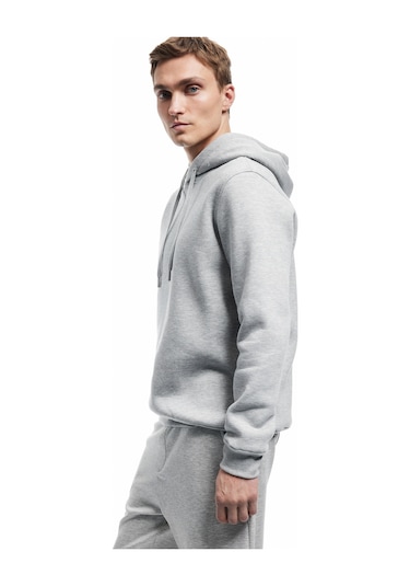 Koton Şardonlu Uzun Kollu Basic Kapşonlu Sweatshirt Gri 6wam70015mk Gri