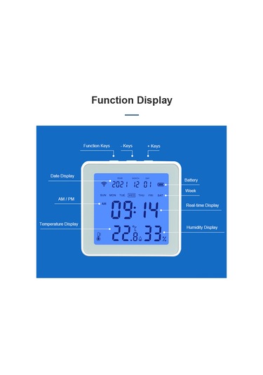 Tenfowee Tuya Wifi Akıllı Sıcaklık Ve Nem Sensörü - Ekranlı, Gerçek Zamanlı Güncelleme, Uygulama Kontrolü