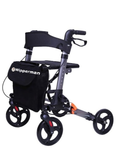 Alüminyum Lüks Rolator Yürüteç Karbon Gri