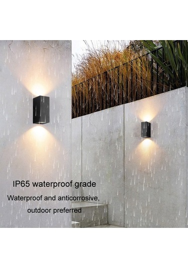 Tongxida Ip68 Su Geçirmez Dış Lamba Yuvarlak Soğuk Beyaz, 2 Başlık, Villa Kapısı İçin Soğuk Beyaz