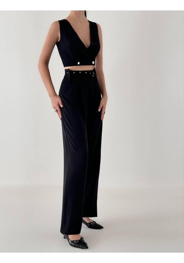 Kadın Ceket Takım İkili Takım Siyah