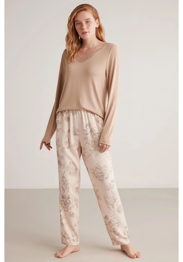 Catherine's Lux Mood Pijama Takımı Bej
