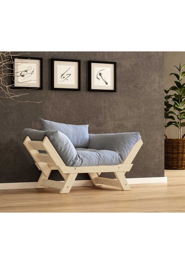 Woodesk Adalar Masif Natural-gri Renk Berjer Cpt8143-140 Gri